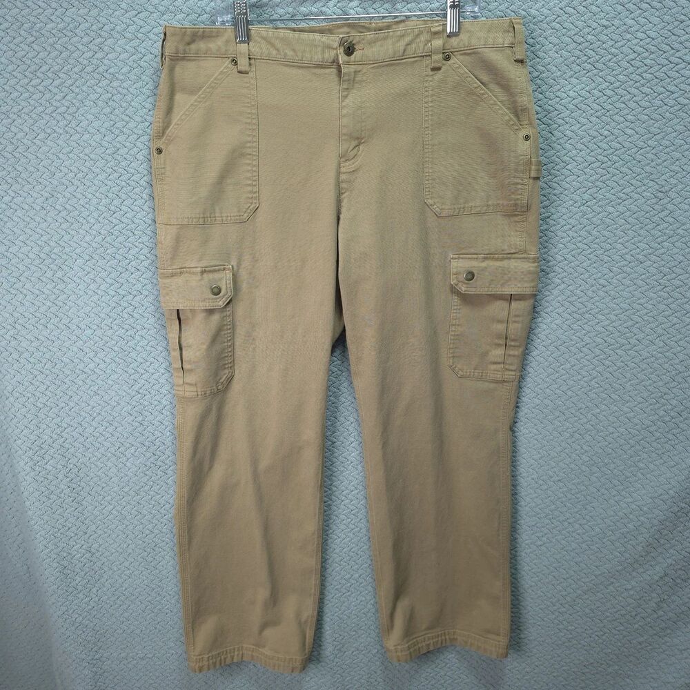 Duluth Trading Co Fire Hose Cargo Pants Womens 18 X 30 Brown Outdoor Workwear